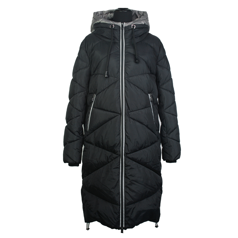 Unisex windproof heavy cold weather down jackets with hood long coats for winter